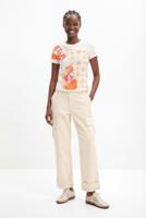 Geborduurde cargobroek - WHITE - 34