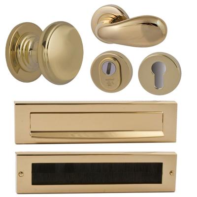 Hardbrass Voordeurset Pragma/Olympia compleet rechtswijzend - PVD messing