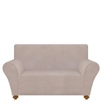 vidaXL Stretch meubelhoes voor bank beige polyester jersey - thumbnail