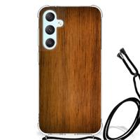 Samsung Galaxy S23 FE Stevig Telefoonhoesje Donker Hout