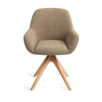 Jesper Home Eetkamerstoel 'Kushi' Revolve Oak Natural, kleur Moss Meadow