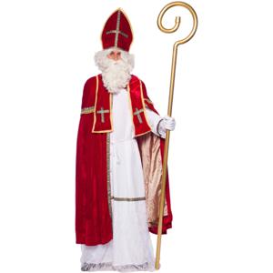 Compleet Sinterklaas kostuum - rood - met mijter en pruik/baard - verkleedkleding