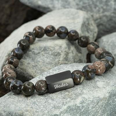 Hades - Zwarte Glaucofaan armband - Kralen 8mm