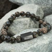 Hades - Zwarte Glaucofaan armband - Kralen 8mm