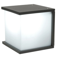 Buitenlamp donker grijs vierkant &apos;Box Cube&apos; e27 IP44 fitting vierkant 17 cm