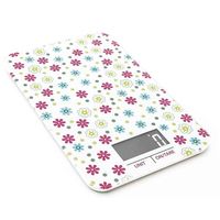 Pebbly keukenweegschaal led 23 x 15 cm aluminium wit - thumbnail