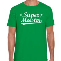 Super meester cadeau t-shirt groen heren - thumbnail