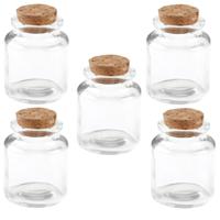 Klein flesje - 120x - 5 x 6 cm - transparant - glas - potje - DIY - bedankjes - bewaarpotjes
