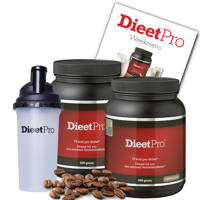 2 potten DieetPro Cappuccino plus Gratis Shaker