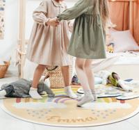 Vinyl vloerkleed met naam Gepersonaliseerde regenboog