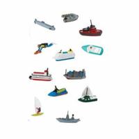 Safari LTD speelgoed bootjes - 12 stuks - Plastic - boten - vaartuigenspeelgoed