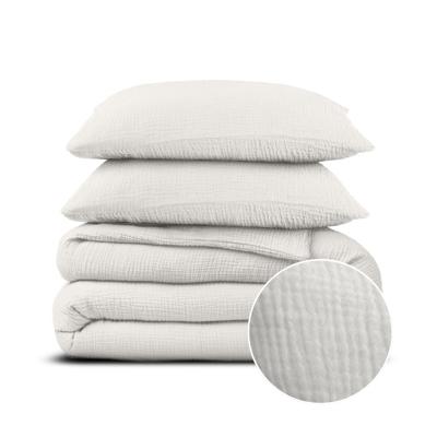 Dekbedovertrek Percale - Eenpersoons (140x200 cm) - Off-white Percale katoen - Dessin: Effen - Dreamhouse - Dekbed-Discounter.nl