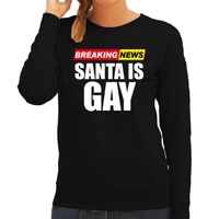 Foute humor Kersttrui breaking news gay Kerst sweater zwart voor dames - thumbnail