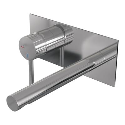 BRAUER Stripe Inbouw Wastafelmengkraan - rechte uitloop en afdekplaat - model A2 - chroom 5-CE-334