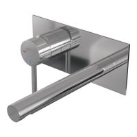 BRAUER Stripe Inbouw Wastafelmengkraan - rechte uitloop en afdekplaat - model A2 - chroom 5-CE-334 BRAUER Stripe Inbouw Wastafelmengkraan - rechte uitloop en afdekplaat - model A2 - chroom 5-CE-334