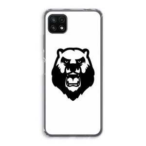 Angry Bear (white): Samsung Galaxy A22 5G Transparant Hoesje