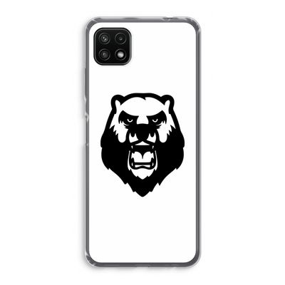 Angry Bear (white): Samsung Galaxy A22 5G Transparant Hoesje