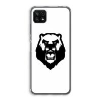 Angry Bear (white): Samsung Galaxy A22 5G Transparant Hoesje