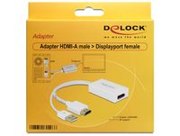 DeLOCK 62496 video kabel adapter 0,245 m HDMI-A, USB-A Displayport Wit - thumbnail