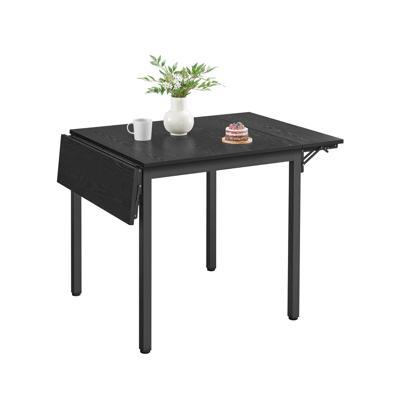 Industriële keukentafel voor 4 personen, Ebbenhoutzwart-Inktzwart