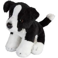 Pluche knuffel dier Border Collie hond - zwart/wit - 15 cm