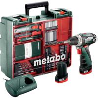 Metabo PowerMaxx BS 600080880 Accu-schroefboormachine 12 V 2 Ah Li-ion Incl. 2 accus, Incl. koffer, Incl. accessoires