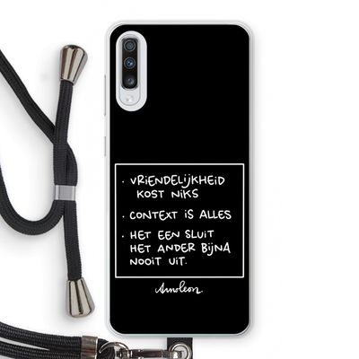 Mijn Motto's: Samsung Galaxy A70 Transparant Hoesje met koord