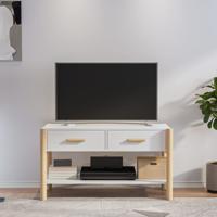 Tv-meubel 82x38x45 cm bewerkt hout wit - thumbnail