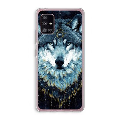 Darkness Wolf: Samsung Galaxy A51 5G Transparant Hoesje