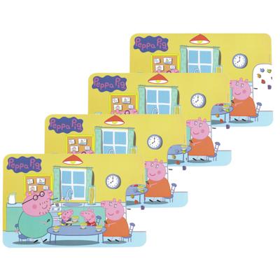 Peppa Big Placemat - 4x - 43 x 28 cm - onderlegger - eten en knutsel placemat - kinderen