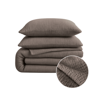 Sale: -40% | Wasbaar Lazy Dekbed Zonder Overtrek - Zonder Overtrek - Katoen Mousseline - Donker Taupe - Dekbed-Discounter.nl Sale: -40% | Wasbaar Lazy Dekbed Zonder Overtrek - Zonder Overtrek - Katoen Mousseline - Donker Taupe - Dekbed-Discounter.nl