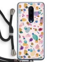 Terrazzo Memphis Pink: OnePlus 7 Pro Transparant Hoesje met koord