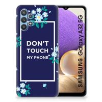Samsung Galaxy A32 5G Silicone-hoesje Flowers Blue DTMP