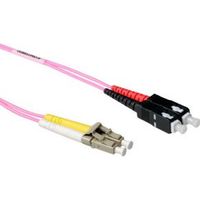 ACT 2 meter LSZH Multimode 50/125 OM4 glasvezel patchkabel duplex met LC en SC connectoren