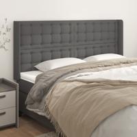 Hoofdbord met randen 163x16x118/128 cm kunstleer grijs