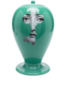 Fornasetti vase en céramique à imprimé visage - Vert