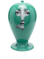 Fornasetti vase en céramique à imprimé visage - Vert - thumbnail