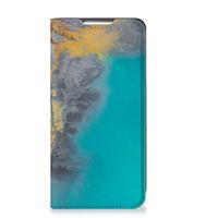 Samsung Galaxy S22 Standcase Marble Blue Gold - thumbnail