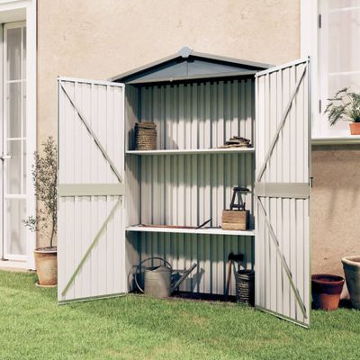 VidaXL Tuinschuur 116x45x175 cm gegalvaniseerd staal grijs