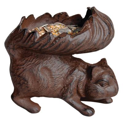 Voerbakje vogel - L13 cm - polystone - eekhoorn - eetschaal - tuin