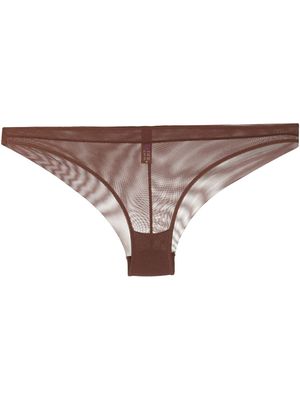 Maison Close culotte à effet de transparence - Marron