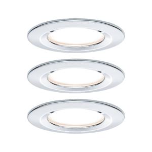 Paulmann Nova Inbouwlamp voor badkamer Set van 3 stuks LED LED 18 W IP44 Chroom (glanzend)