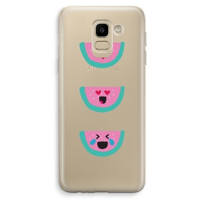 Smiley watermeloen: Samsung Galaxy J6 (2018) Transparant Hoesje