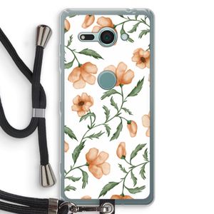 Peachy flowers: Sony Xperia XZ2 Compact Transparant Hoesje met koord