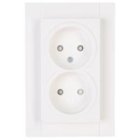 KOPP Athenis HK07 Inbouw Dubbel Stopcontact - Glanzend Wit