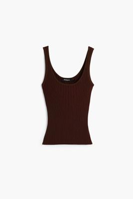 Geribd hemdje met bandjes - BROWN - S