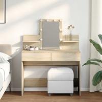 Kaptafel met LED-verlichting 100x40x130 cm sonoma eikenkleurig - thumbnail