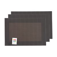 Placemats Hampton - 6x - bruin - PVC - 30 x 45 cm - thumbnail