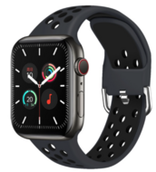 Siliconen sportband met gesp - Zwart - Geschikt voor Apple Watch 42mm / 44mm / 45mm / 49mm