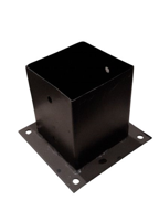 Waelbers Paalhouder op plaat 121mm zwart - 1 Stuk(s) - 428357.99